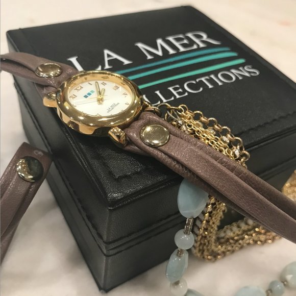 La Mer Collections Venetian Stones Analog Wrap Watch